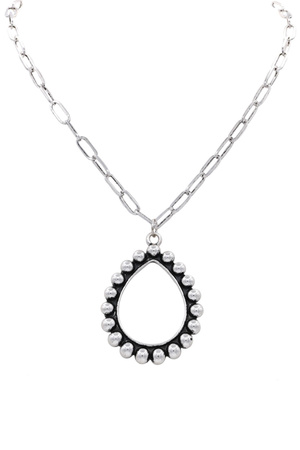 Western Teardrop Cut Bubble Necklace