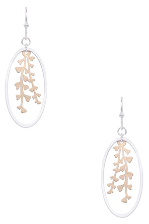Brass Metal Nature Dangle Earrings