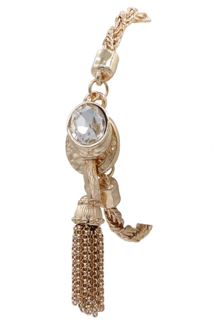 Metal Braided Charm Tassle Toggle Bracelet