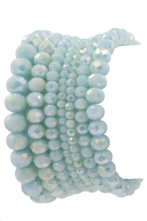 Faceted Beaded Multi Layered Stretch Bracelet Set