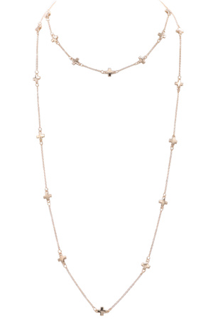 Metal Cross Station Long Necklace