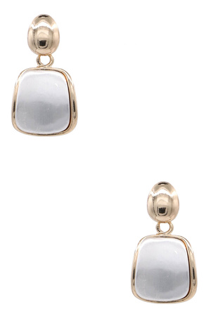Metal Layered Square Dangle Earrings