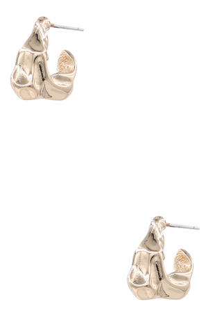 Metal Sterling Silver Textured Hoop Earrings