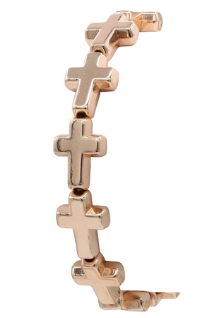 Metal CCB Cross Station Stretch Bracelet