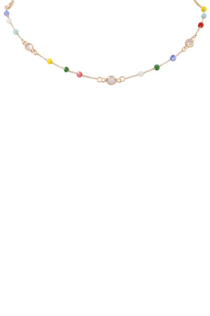Metal Faceted Beaded Necklace