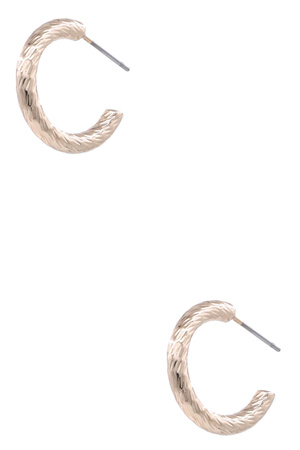 Brass Metal Twisted Hoop Earrings