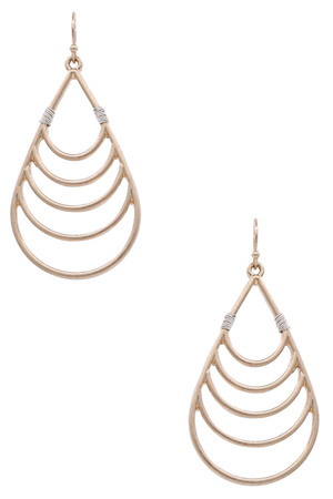 Metal Layered Teardrop Earrings
