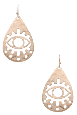 Metal Eye Teardrop Earrings