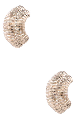 Metal Engraved Stitch Opened Hoop Earrings