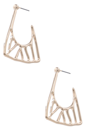 Metal Triangle Cutout Hoop Earrings