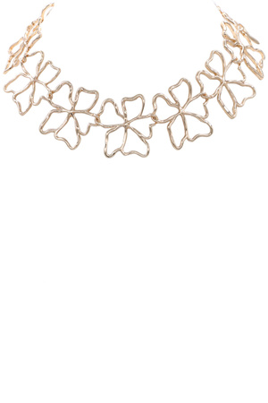 Metal Linked Flower Cutout Necklace