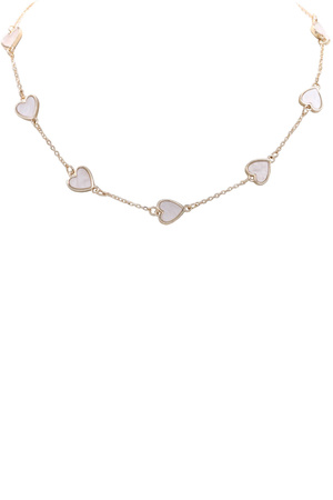 Metal Epoxy Heart Station Necklace