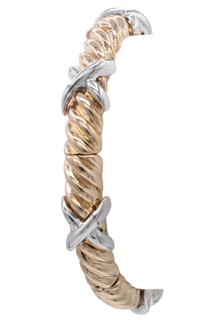 Metal Rope 'X' Stretch Bracelet