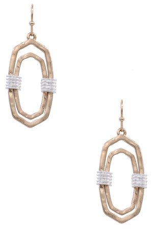 Geometric Layered Diamond Drop Earrings