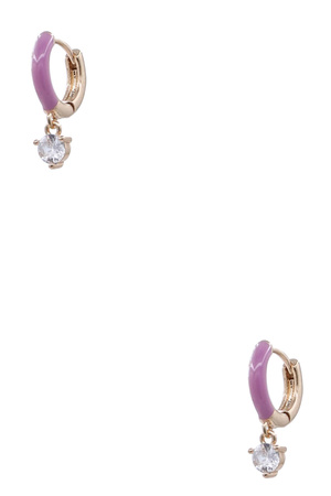 Golden Glint  Brass  CZ & Epoxy Shine Earrings