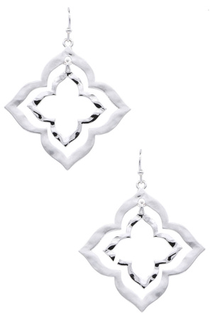 Metal Flower Cutout Dangle Earrings