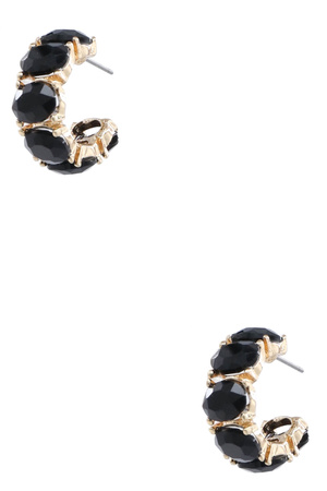 Crystal Chic Glass Stone Hoops