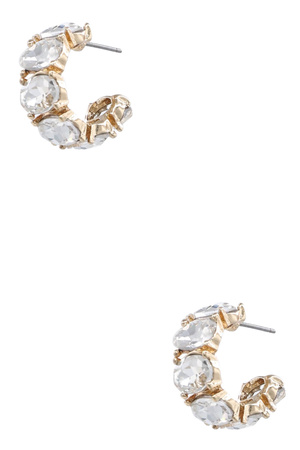 Crystal Chic Glass Stone Hoops