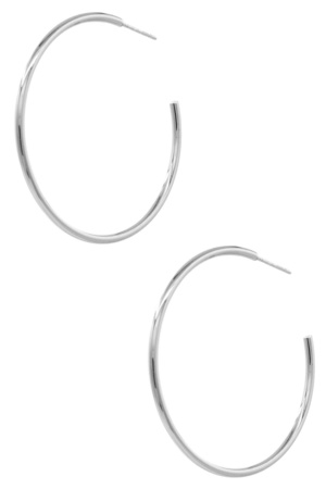 Classic Metal Stainless  Pincatch Hoop Earrings