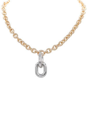 Modern Interlocking Double Oval Pendant Necklace