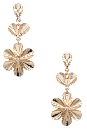 Bloom Cascade  Metal Drop Earrings
