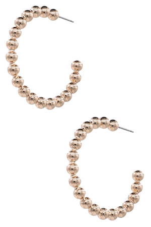Sleek Linked Ball Hoop Earrings