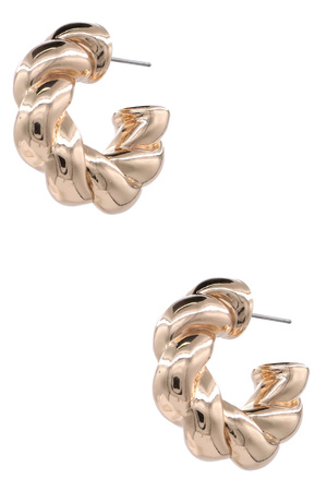 Bold & Chic Twist CCB Hoop Earrings