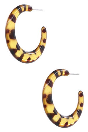 Everyday Glam Tortoise Resin Crescent Hoops