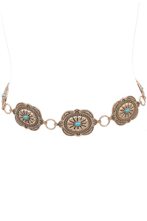 Western Chic Metal Accent Floral Concho Belt