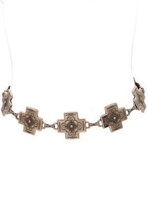 Rustic Western Cross Concho Chain Belt
