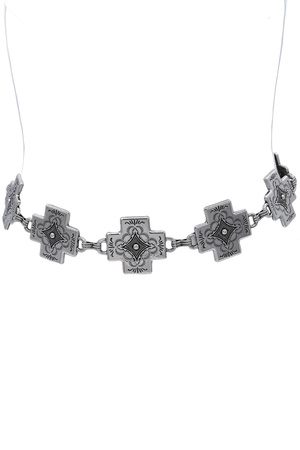 Rustic Western Cross Concho Chain Belt