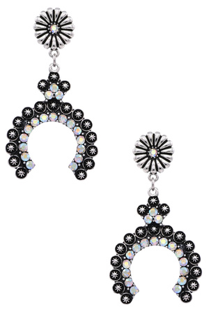 Western Squash Blossom AB Stone Earrings