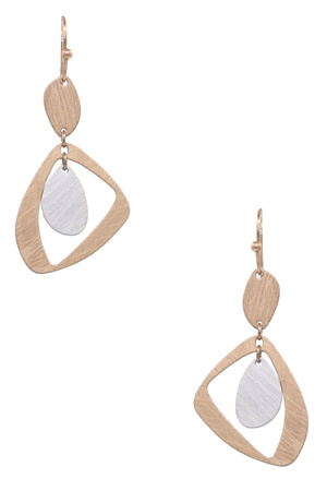 Brass Metal Modern Sculpted  Dangles