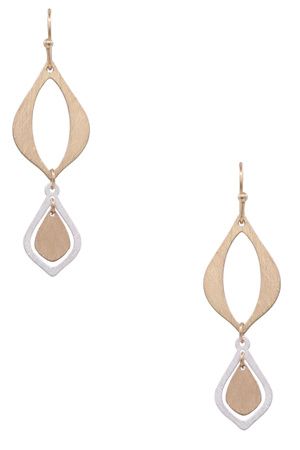 Statement Brass Metal Cutout Earrings