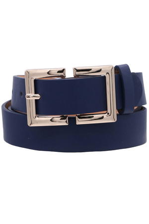 Statement Belt with Mirrored Rectangle Buckle
