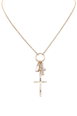 Minimalist Metal Cross Charm Necklace