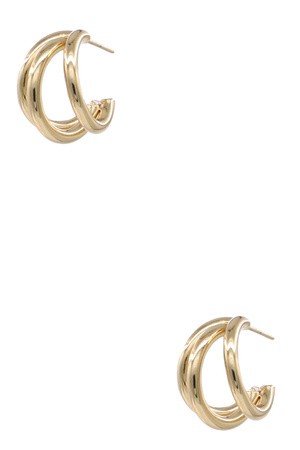 Stainless Steel 3D Hoop Earrings