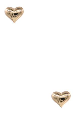 Gold Over Brass Heart Stud Earrings