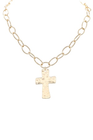 Classic Metal Cross Pendant Necklace