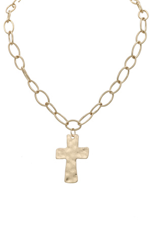 Classic Metal Cross Pendant Necklace
