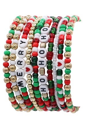 Holiday Merry Hoho Seed Bead Stackable Bracelet
