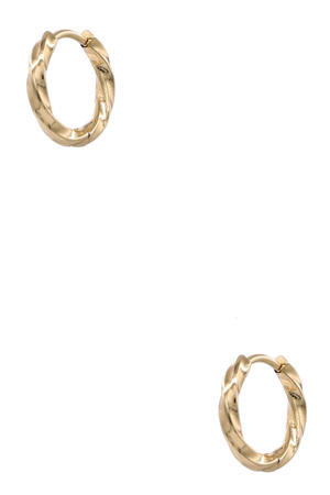 Stainless Steel Twisted Hoop Huggies