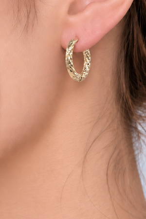 Stainless Steel Textured Huggie Hoops
