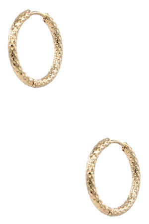 Stainless Steel Textured Huggie Hoops