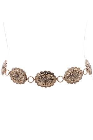 Southwestern Oval Florette Concho Chain Belt