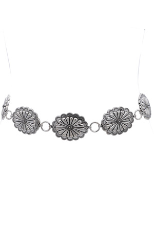 Southwestern Oval Florette Concho Chain Belt