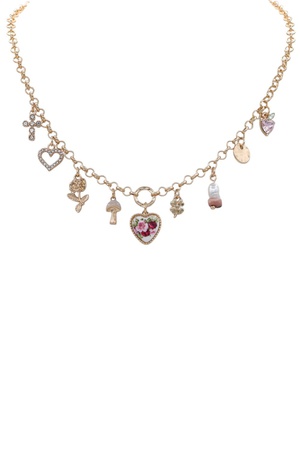 Heart, Cross & Multi Charm Pendant Necklace