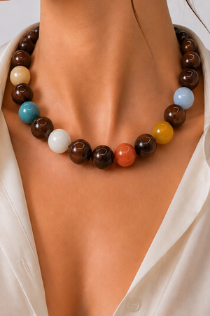 Classic Acrylic Ball Bead Necklace