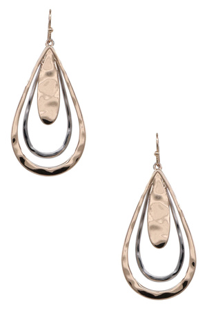 Metal Multi-Layer Teardrop Drop Earrings