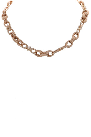 Metal Oval Linked Statement Necklace